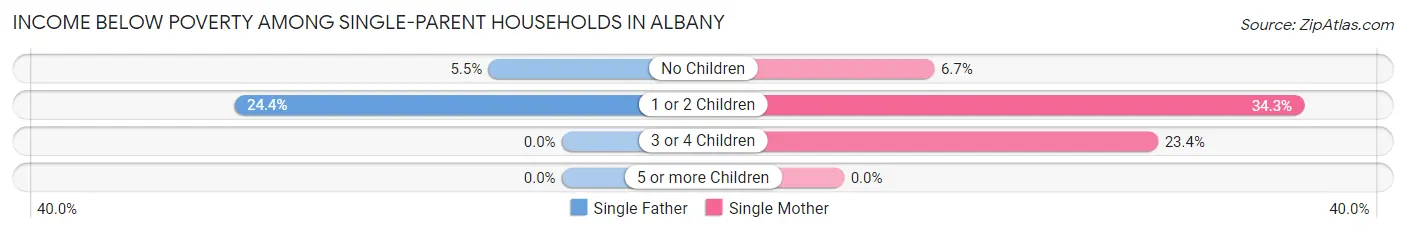 Income Below Poverty Among Single-Parent Households in Albany