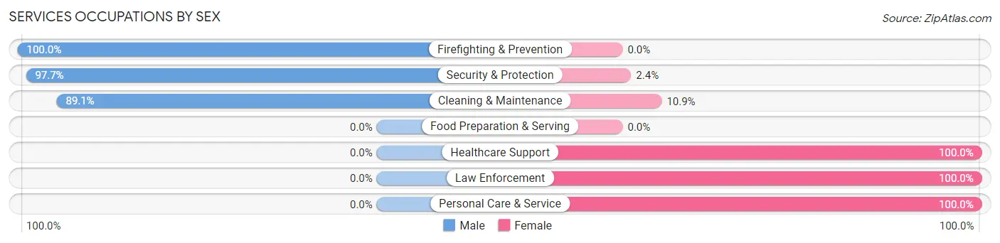 Services Occupations by Sex in Athena