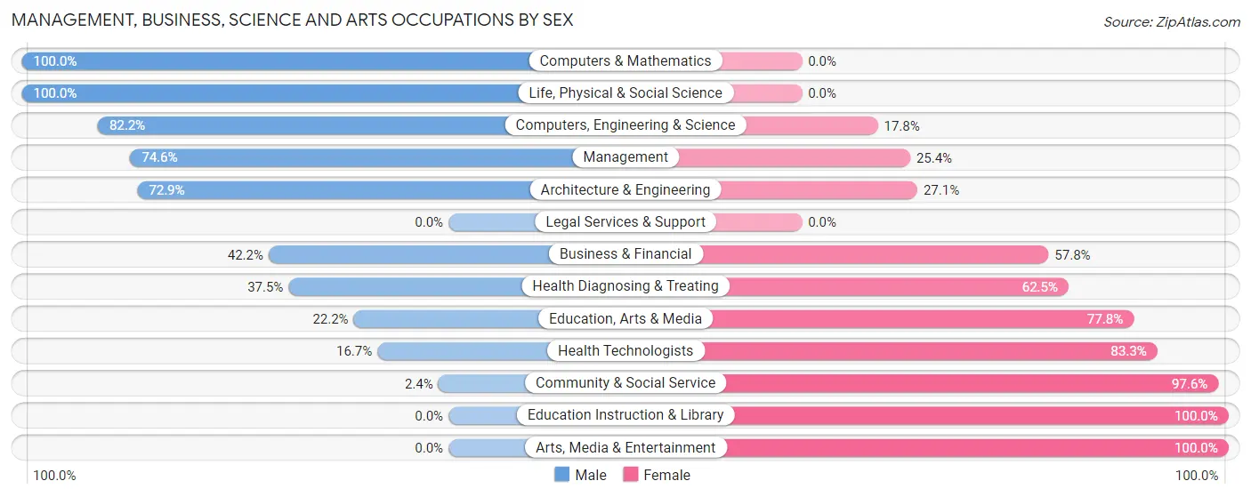 Management, Business, Science and Arts Occupations by Sex in Banks