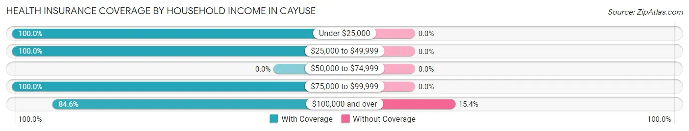 Health Insurance Coverage by Household Income in Cayuse