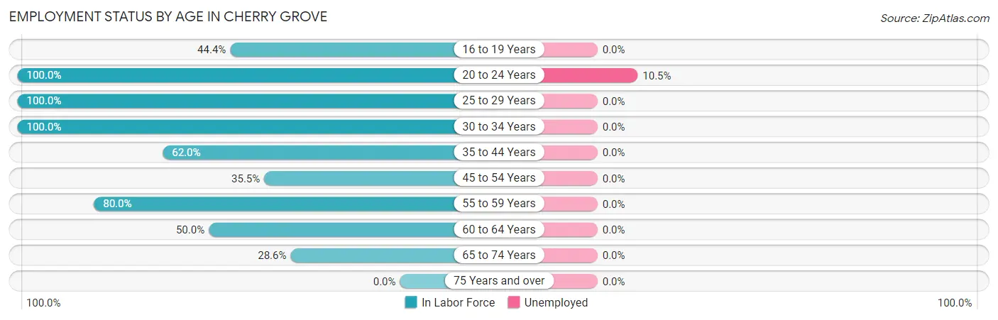 Employment Status by Age in Cherry Grove