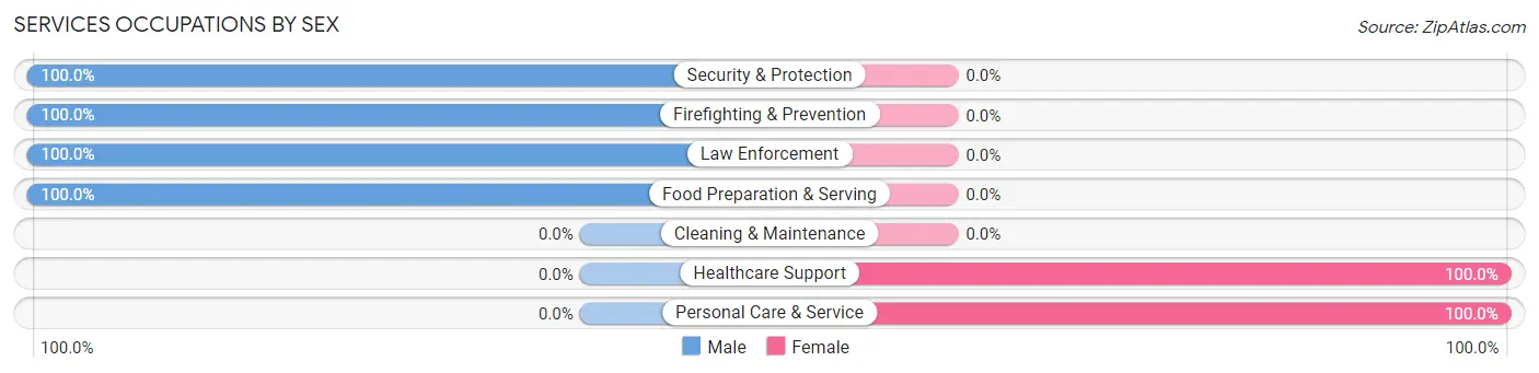 Services Occupations by Sex in Condon