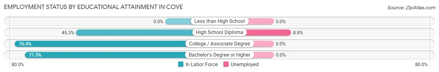 Employment Status by Educational Attainment in Cove