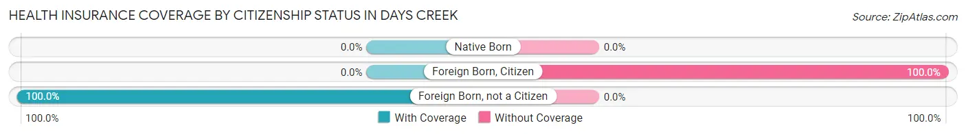 Health Insurance Coverage by Citizenship Status in Days Creek