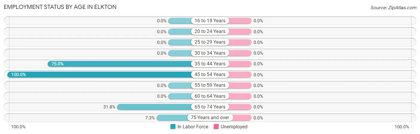 Employment Status by Age in Elkton