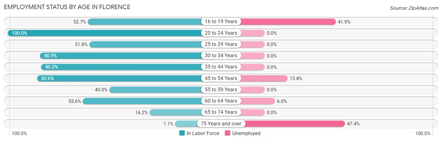 Employment Status by Age in Florence