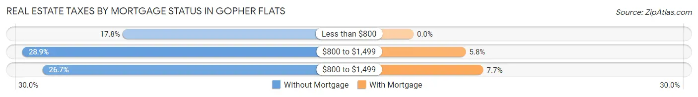 Real Estate Taxes by Mortgage Status in Gopher Flats