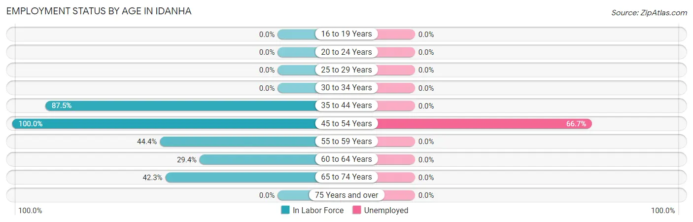 Employment Status by Age in Idanha