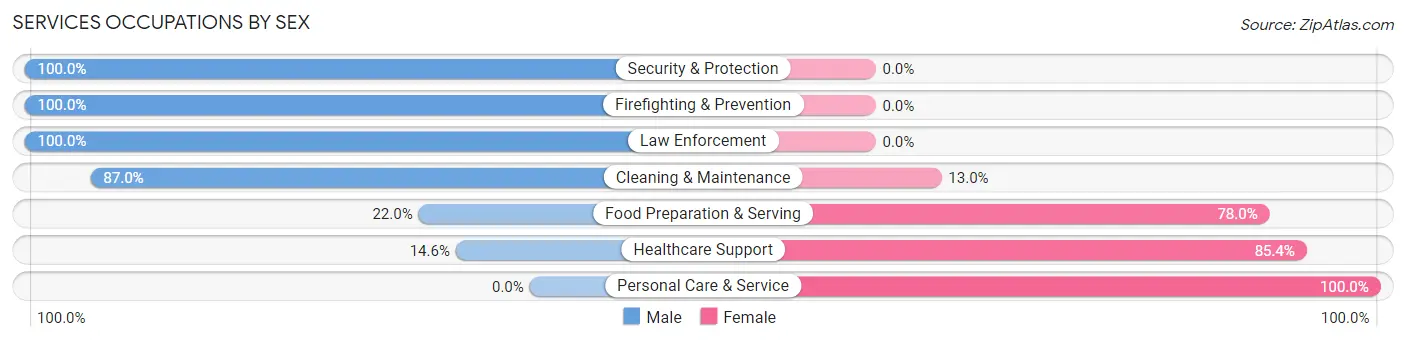 Services Occupations by Sex in Jefferson