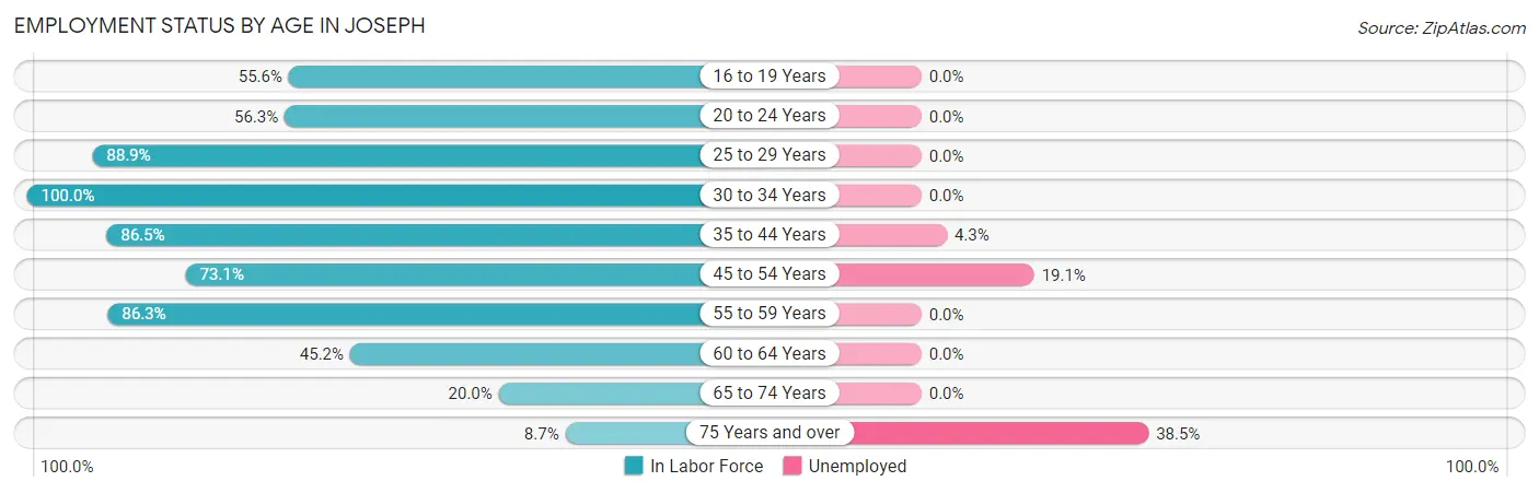 Employment Status by Age in Joseph