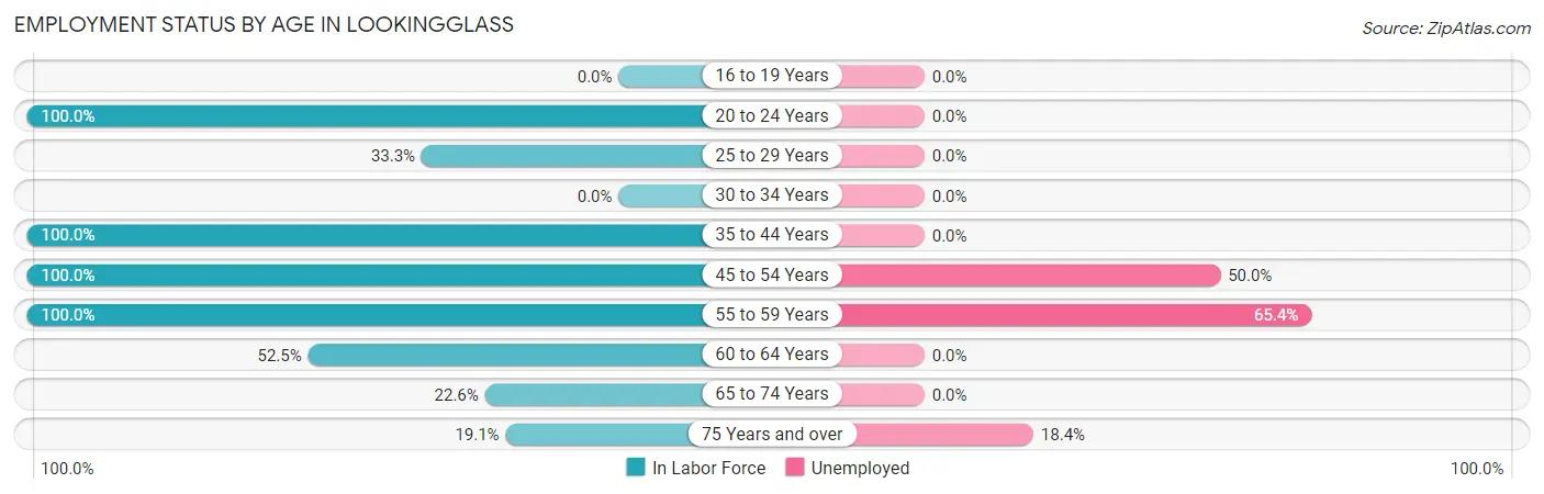 Employment Status by Age in Lookingglass