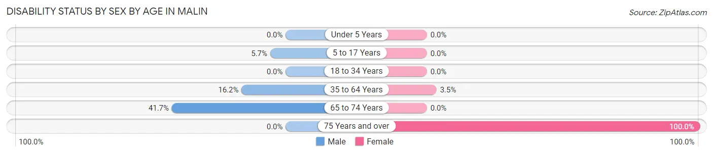 Disability Status by Sex by Age in Malin