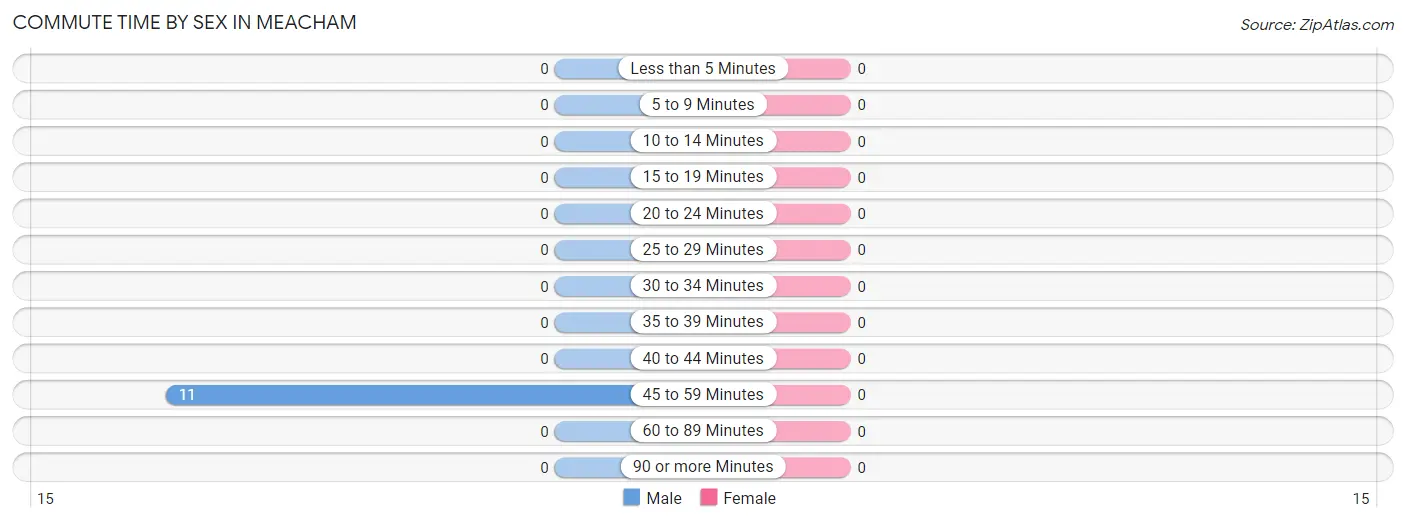 Commute Time by Sex in Meacham