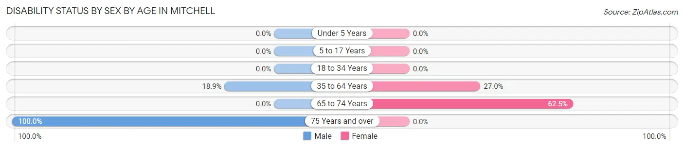 Disability Status by Sex by Age in Mitchell