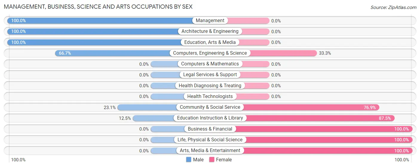 Management, Business, Science and Arts Occupations by Sex in Paisley