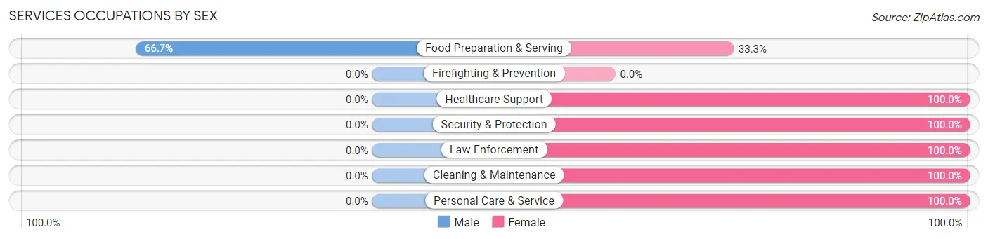 Services Occupations by Sex in Paisley