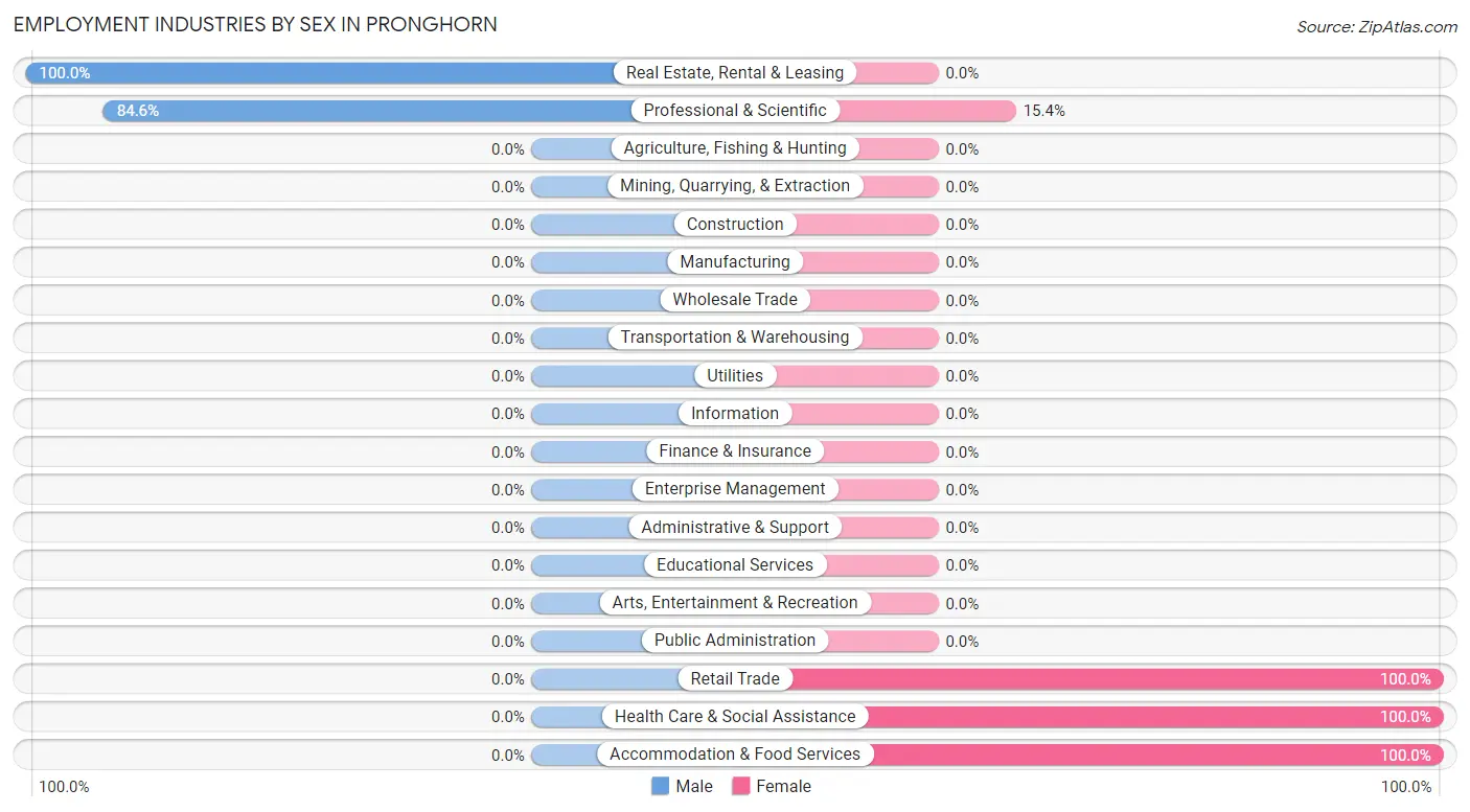 Employment Industries by Sex in Pronghorn