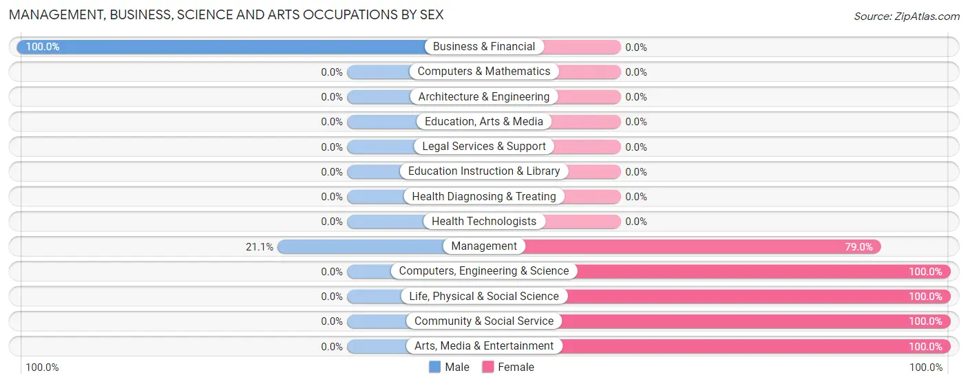 Management, Business, Science and Arts Occupations by Sex in Pronghorn