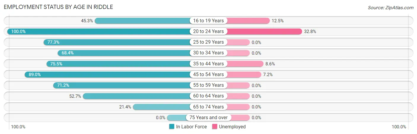 Employment Status by Age in Riddle