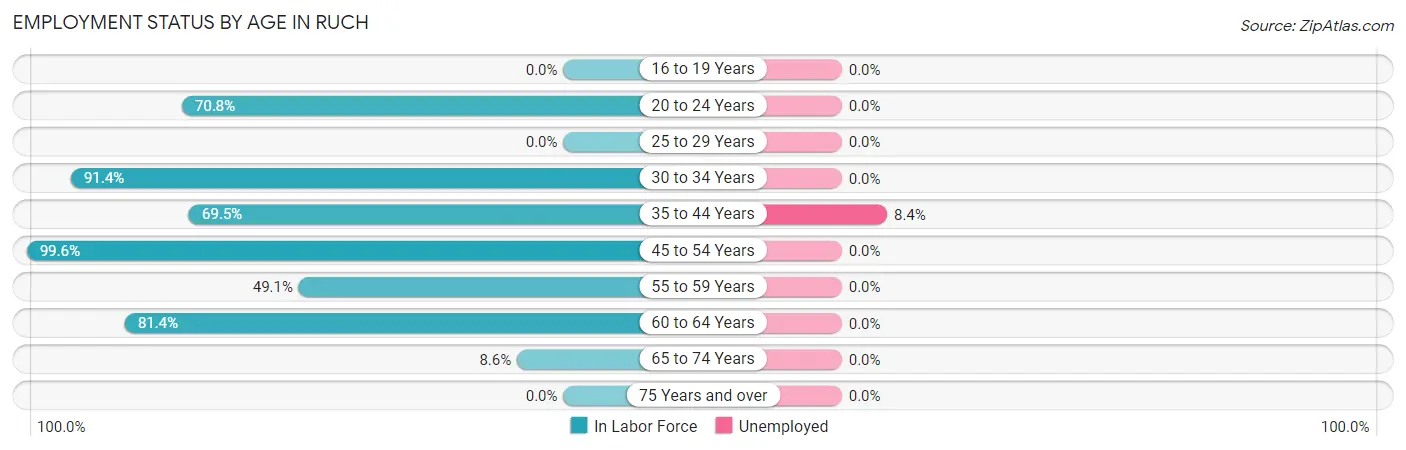 Employment Status by Age in Ruch