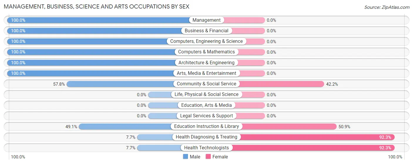 Management, Business, Science and Arts Occupations by Sex in Ruch
