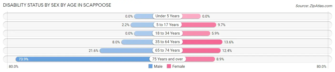 Disability Status by Sex by Age in Scappoose