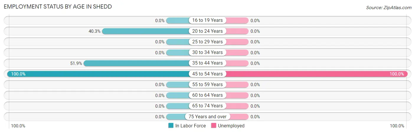Employment Status by Age in Shedd
