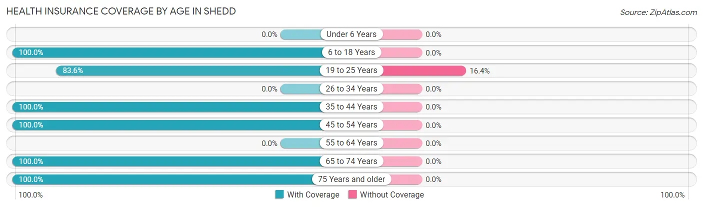 Health Insurance Coverage by Age in Shedd