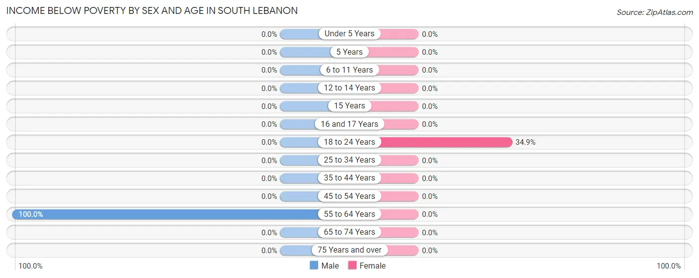 Income Below Poverty by Sex and Age in South Lebanon