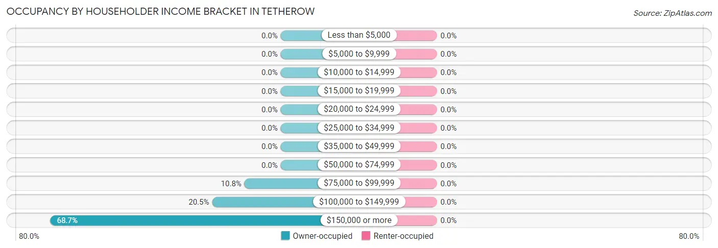 Occupancy by Householder Income Bracket in Tetherow