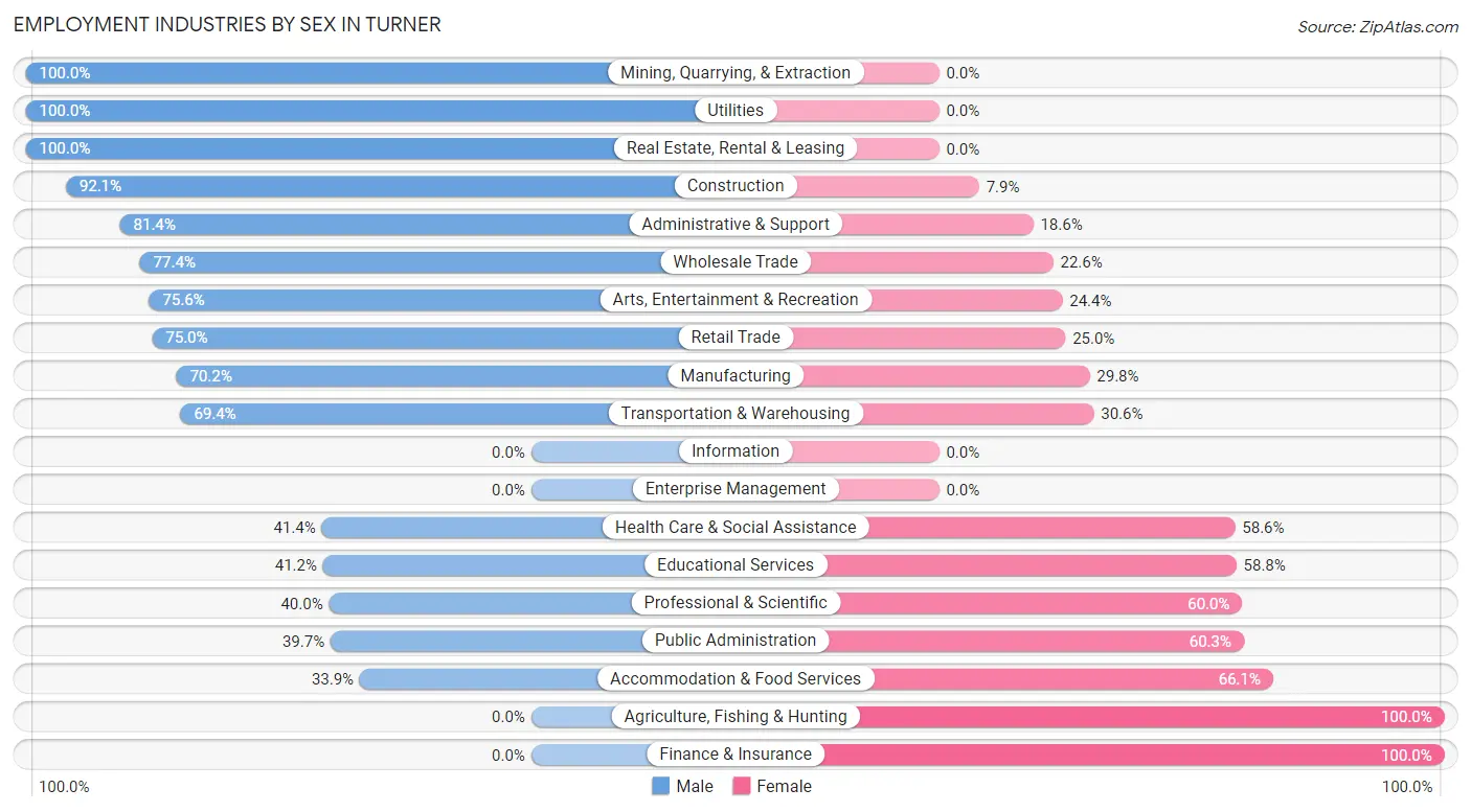 Employment Industries by Sex in Turner