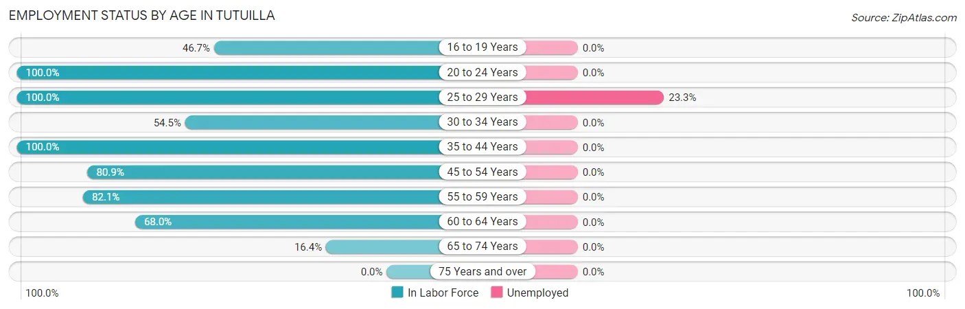 Employment Status by Age in Tutuilla