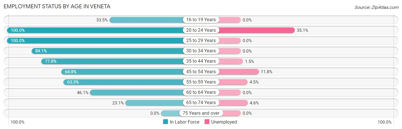 Employment Status by Age in Veneta
