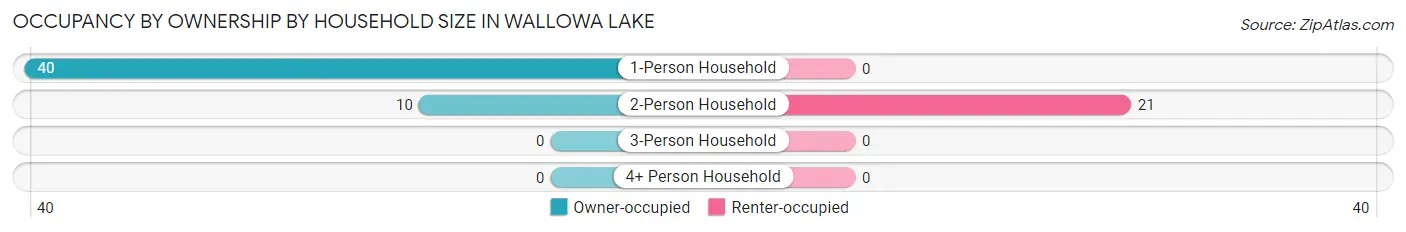 Occupancy by Ownership by Household Size in Wallowa Lake