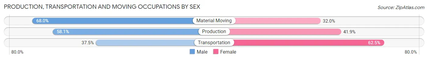 Production, Transportation and Moving Occupations by Sex in Wallowa
