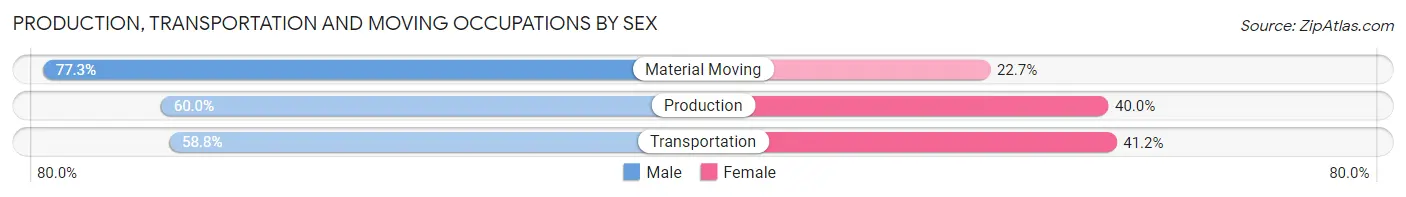 Production, Transportation and Moving Occupations by Sex in West Slope