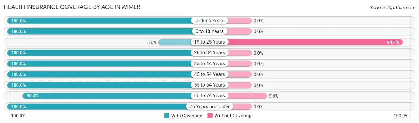 Health Insurance Coverage by Age in Wimer