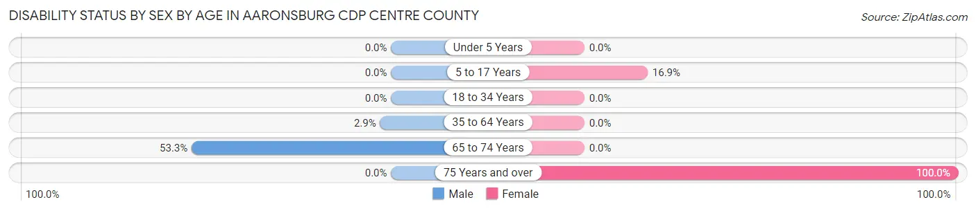 Disability Status by Sex by Age in Aaronsburg CDP Centre County
