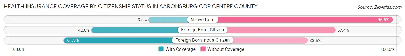 Health Insurance Coverage by Citizenship Status in Aaronsburg CDP Centre County