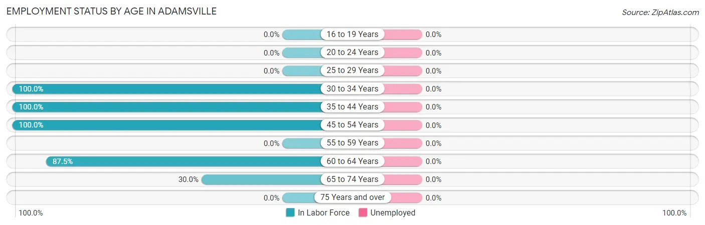 Employment Status by Age in Adamsville