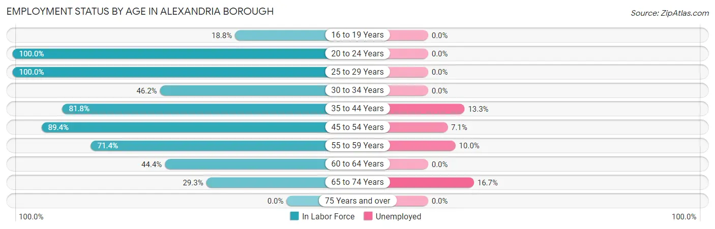 Employment Status by Age in Alexandria borough
