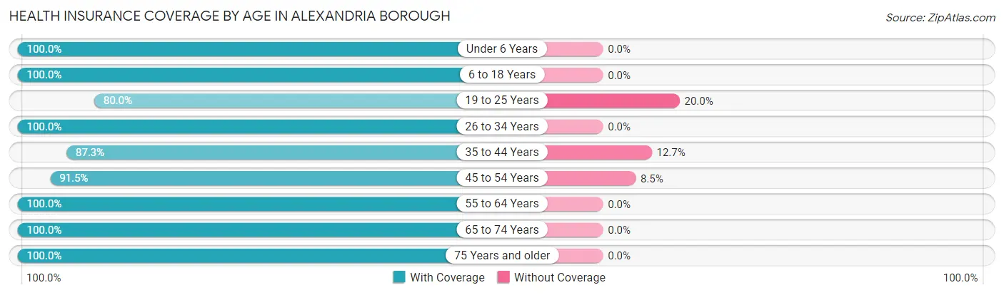 Health Insurance Coverage by Age in Alexandria borough
