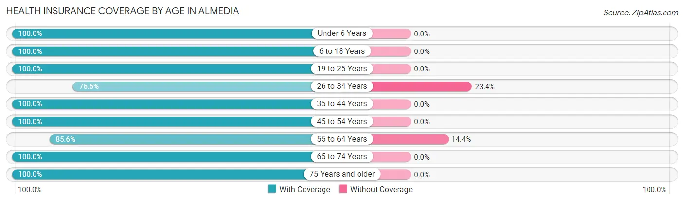 Health Insurance Coverage by Age in Almedia
