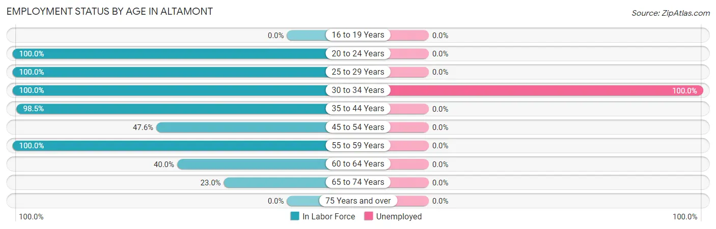 Employment Status by Age in Altamont