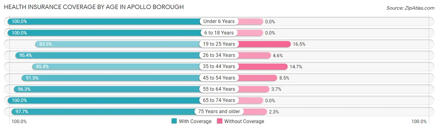 Health Insurance Coverage by Age in Apollo borough