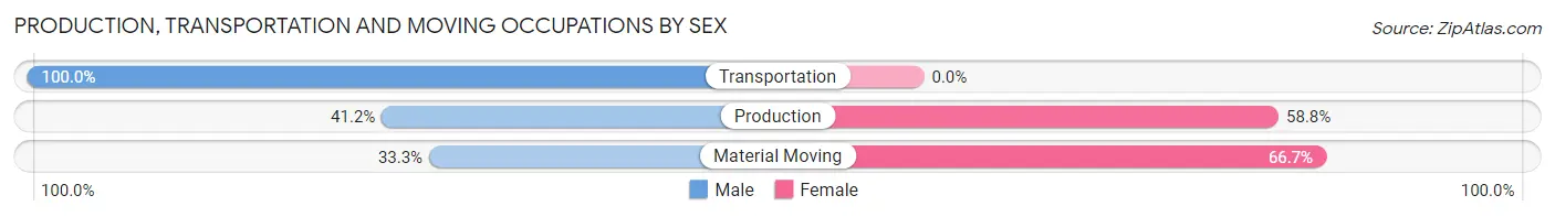 Production, Transportation and Moving Occupations by Sex in Applewold borough