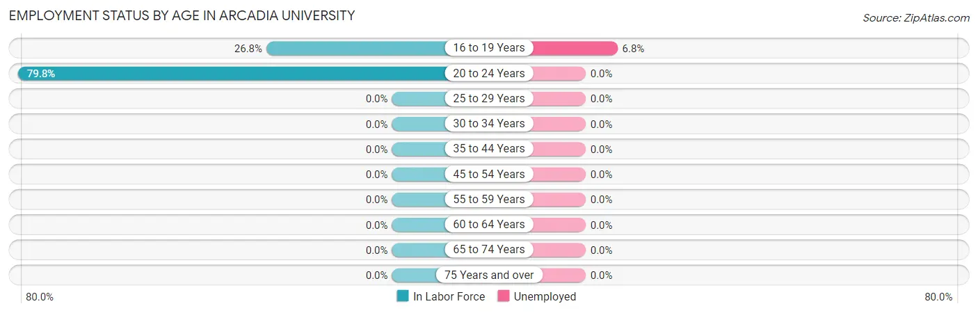 Employment Status by Age in Arcadia University
