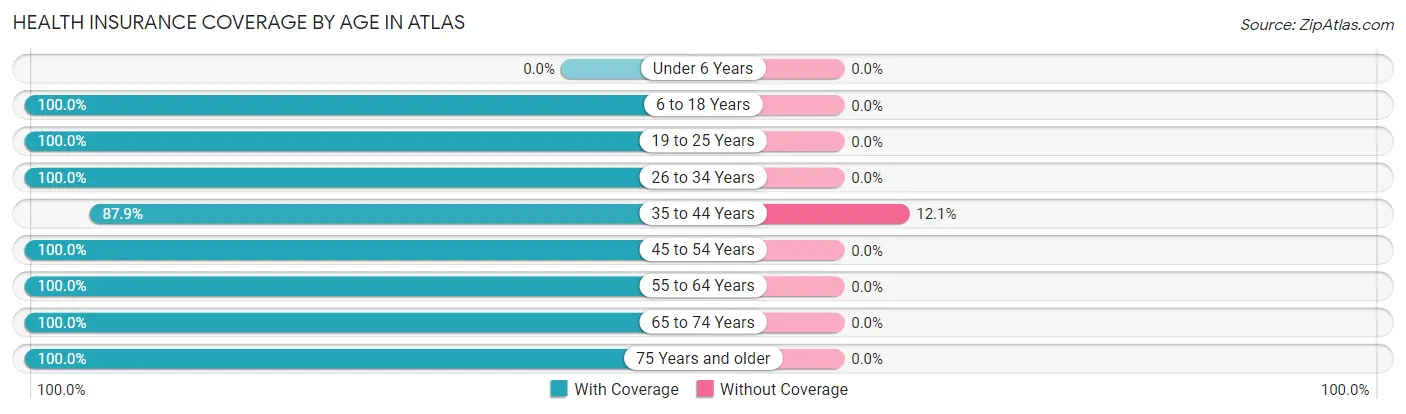 Health Insurance Coverage by Age in Atlas