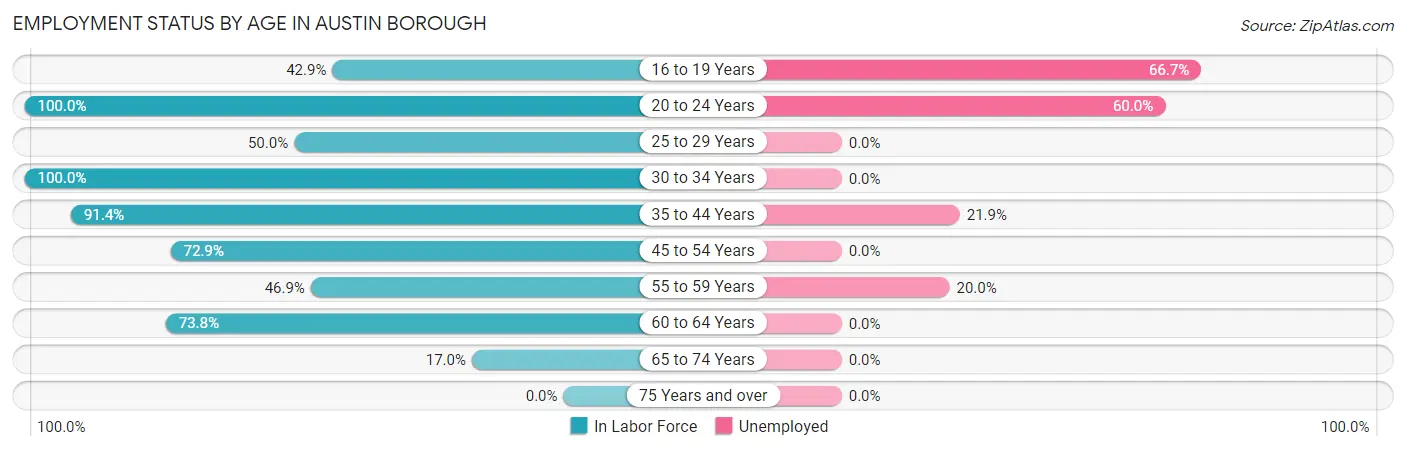 Employment Status by Age in Austin borough