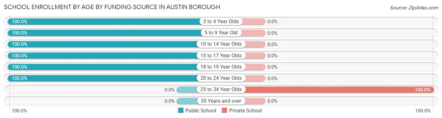 School Enrollment by Age by Funding Source in Austin borough